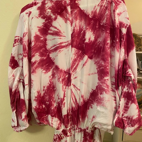 SWF Plunge tie dye Magenta maxi dress - Picture 2 of 6